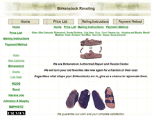 Tablet Screenshot of birkenstockresoling.com
